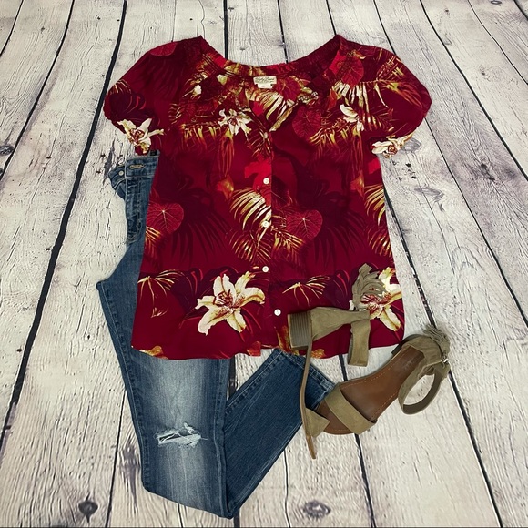 Lucky Brand Tops - Lucky Brand Hawaiian Blouse